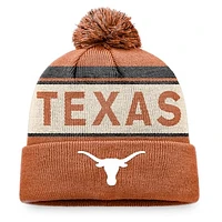 Men's Top of the World Texas Orange Texas Longhorns Prime Cuffed Knit Hat with Pom