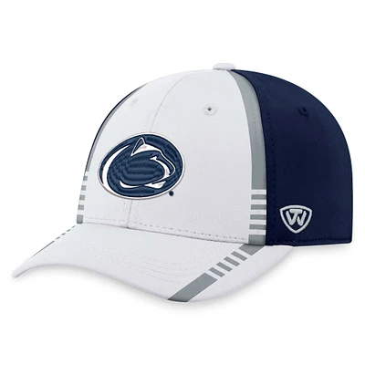 Men's Top of the World White/Navy Penn State Nittany Lions Iconic Flex Hat