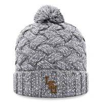 Women's Top of the World Heather Gray LSU Tigers Arctic Cuffed Knit Hat with Pom