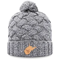 Women's Top of the World Heather Gray West Virginia Mountaineers Arctic Cuffed Knit Hat with Pom