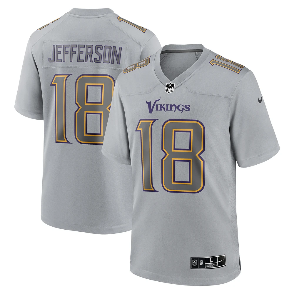 Men's Nike Justin Jefferson Gray Minnesota Vikings Atmosphere Fashion Game Jersey