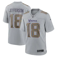 Men's Nike Justin Jefferson Gray Minnesota Vikings Atmosphere Fashion Game Jersey