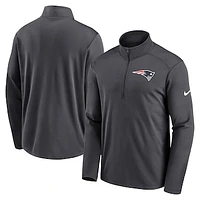 Men's Nike Anthracite New England Patriots Logo Pacer Performance Half-Zip Jacket