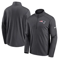 Men's Nike Anthracite New England Patriots Logo Pacer Performance Half-Zip Jacket