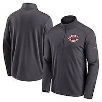 Men's Nike Anthracite Chicago Bears Logo Pacer Performance Half-Zip Top