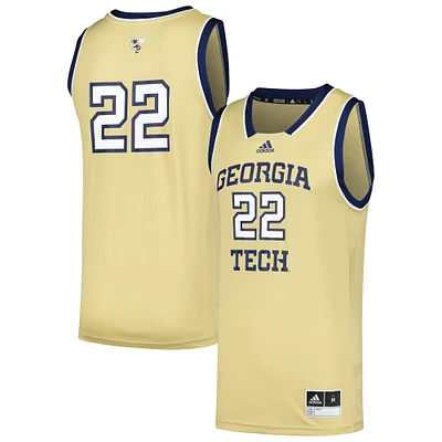 Men's adidas #22 Gold Georgia Tech Yellow Jackets Swingman Jersey