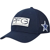 Men's Columbia Navy Dallas Cowboys Mesh Hooks Flex Hat