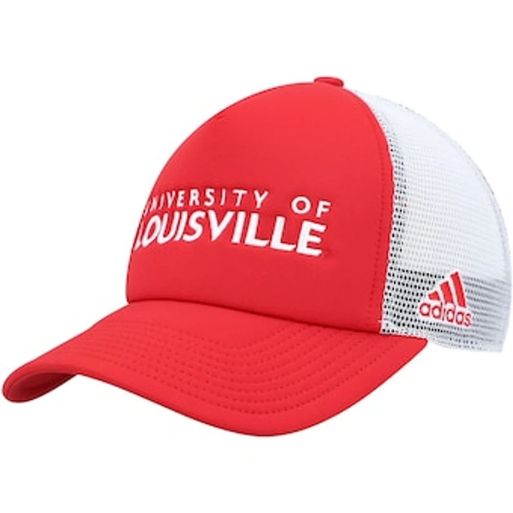 Men's adidas Red Louisville Cardinals Foam Trucker Snapback Hat