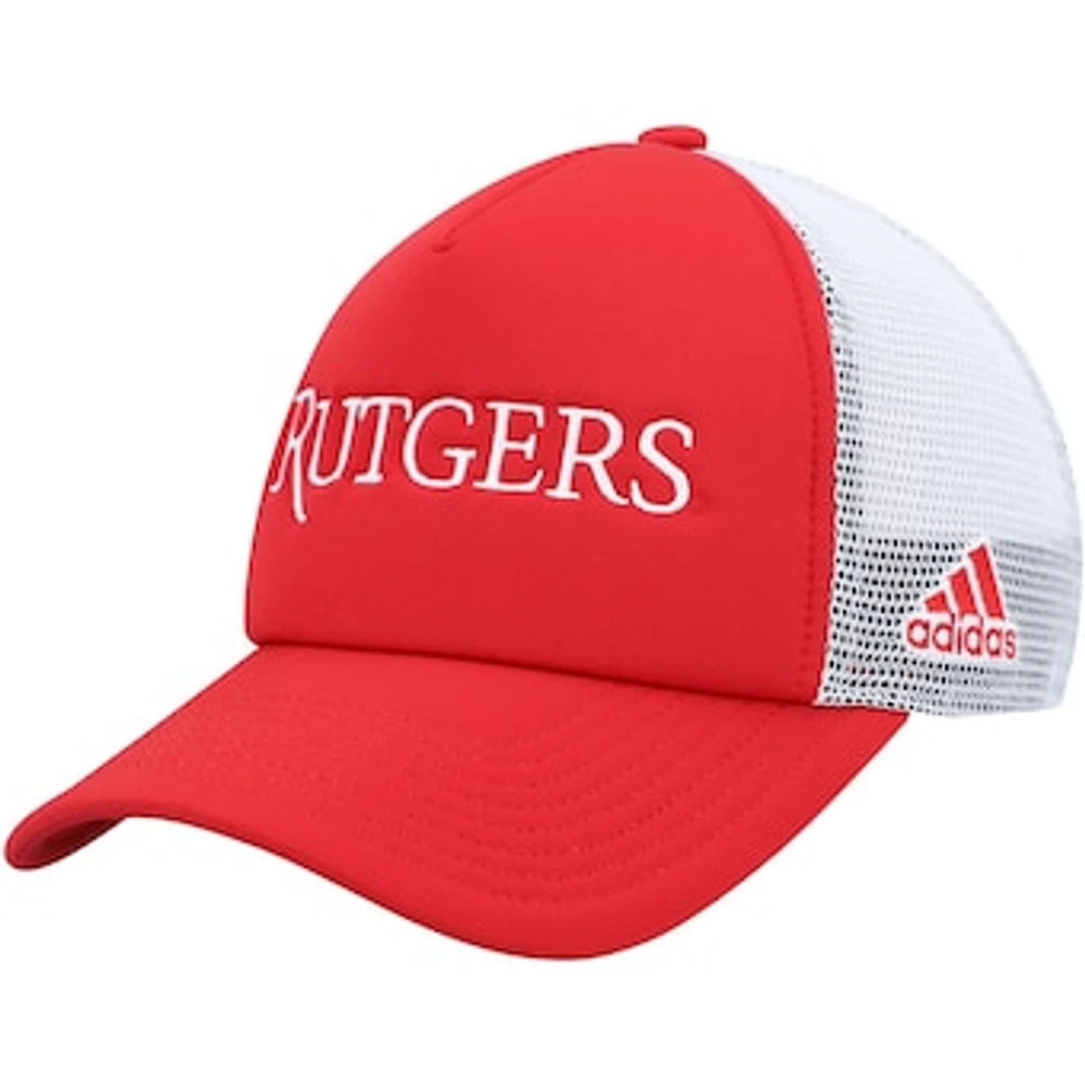 Men's adidas Scarlet/White Rutgers Scarlet Knights Foam Trucker Snapback Hat