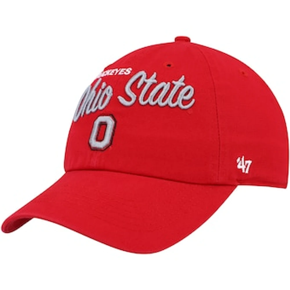 Women's '47 Scarlet Ohio State Buckeyes Phoebe Clean Up Adjustable Hat