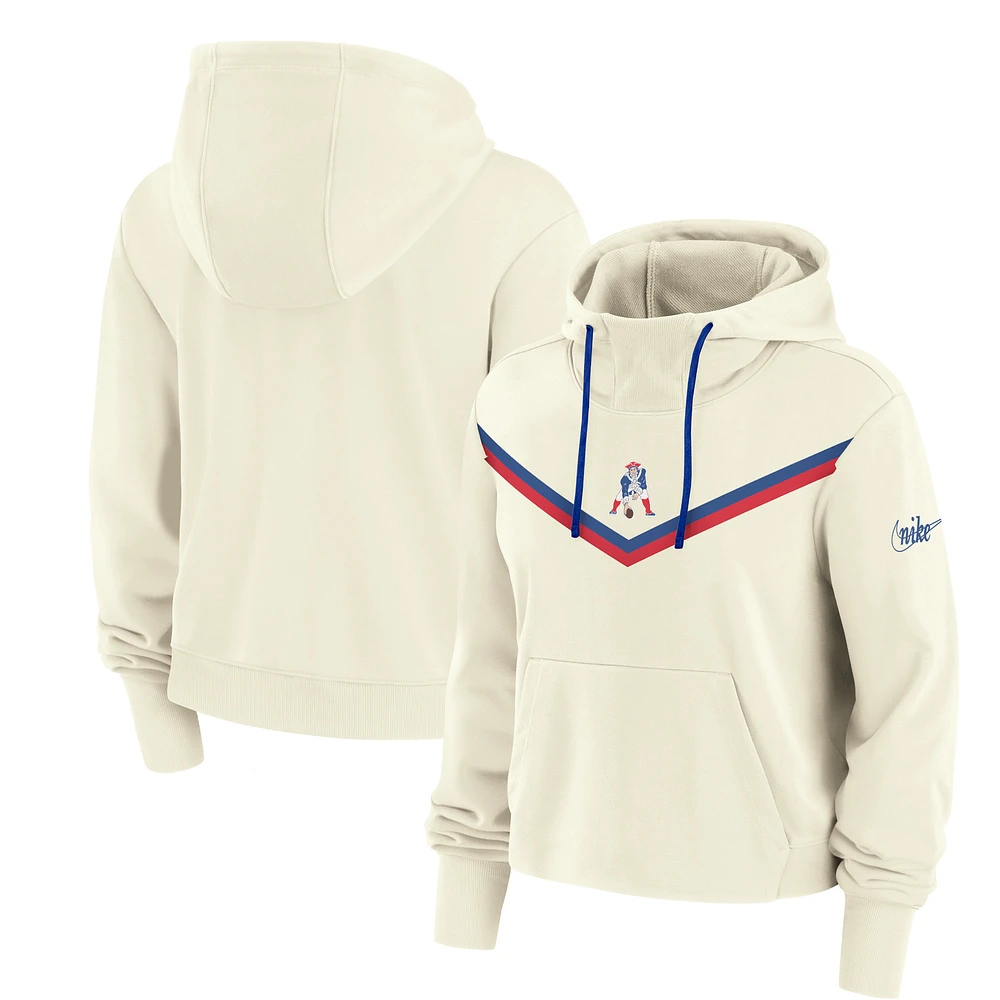 Women's Nike Cream New England Patriots Historic Performance Pullover Hoodie