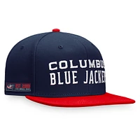 Men's Fanatics Navy/Red Columbus Blue Jackets Iconic Color Blocked Snapback Hat