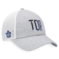 Women's  Fanatics Heather Gray/White Toronto Maple Leafs Iconic Glimmer Trucker Snapback Hat