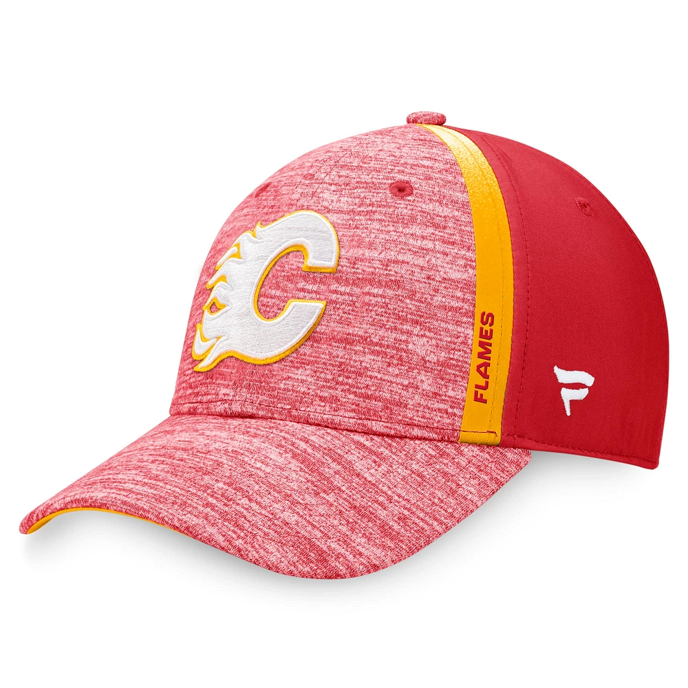 Men's Fanatics Heather Red Calgary Flames Defender Flex Hat