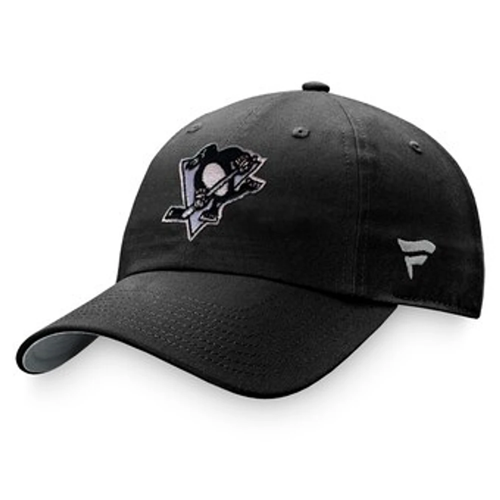 Women's Fanatics Black Pittsburgh Penguins Iconic Glimmer Adjustable Hat