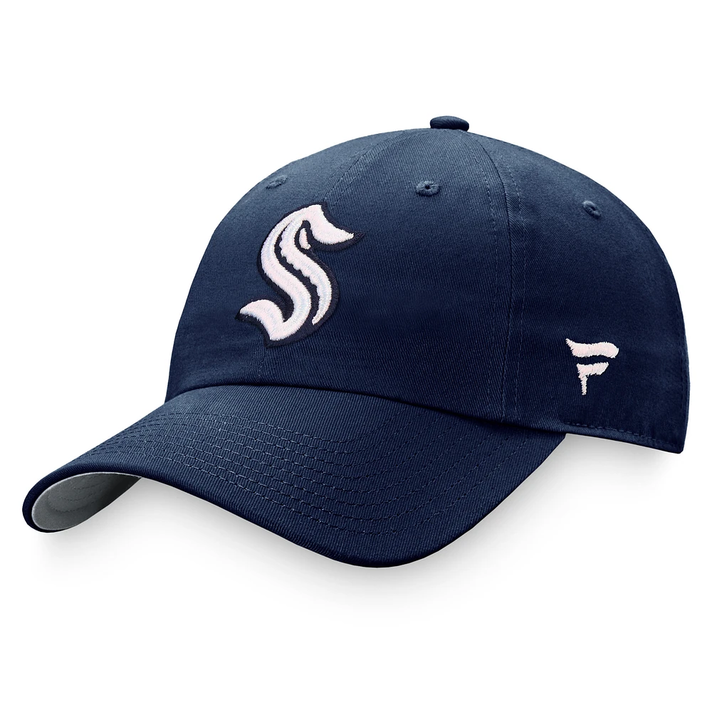 Women's Fanatics Deep Sea Blue Seattle Kraken Iconic Glimmer Adjustable Hat