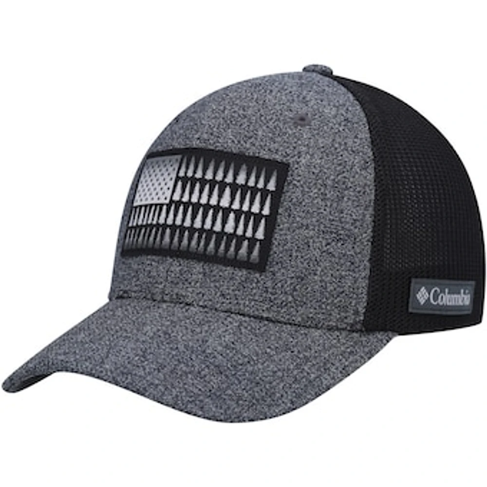 Men's Columbia Heathered Charcoal/Black Tree Flag Flex Hat