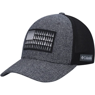 Men's Columbia Heathered Charcoal/Black Tree Flag Flex Hat