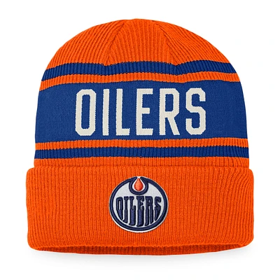 Men's Fanatics Orange/Blue Edmonton Oilers True Classic Retro Cuffed Knit Hat