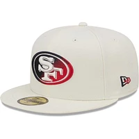 Men's New Era Cream San Francisco 49ers Chrome Color Dim 59FIFTY Fitted Hat