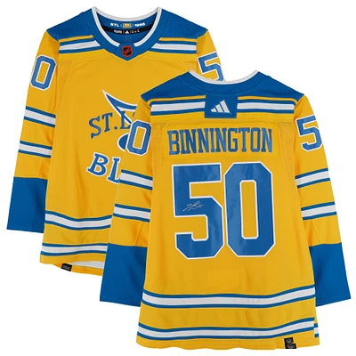 Jordan Binnington St. Louis Blues Autographed 2022-23 Reverse Retro adidas Authentic Jersey