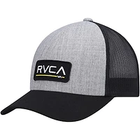 Youth RVCA Heather Gray/Black Ticket Trucker III Snapback Hat