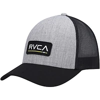 Men's RVCA Heathered Gray/Black Logo Ticket Trucker III - Snapback Hat