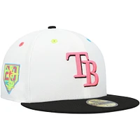 Men's New Era White Tampa Bay Rays Neon Eye 59FIFTY Fitted Hat