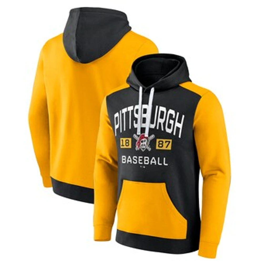 Men's Fanatics Black/Gold Pittsburgh Pirates Chip Pullover Hoodie