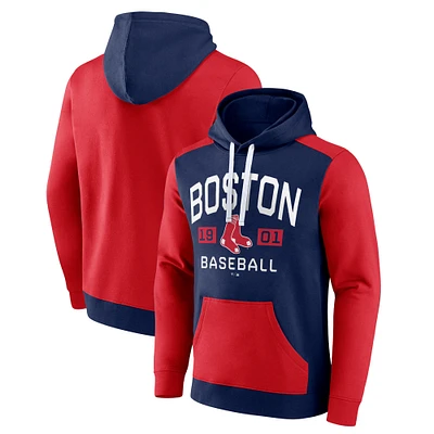 Men's Fanatics Navy/Red Boston Red Sox Chip In Pullover Hoodie