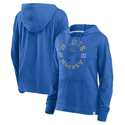 Women's Fanatics Blue St. Louis Blues Heritage Salvation Waffle Pullover Hoodie