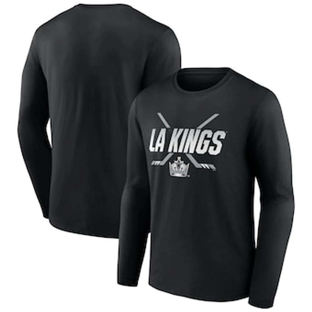 Men's Fanatics Black Los Angeles Kings Covert Long Sleeve T-Shirt