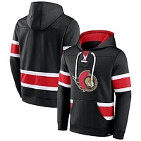 Men's Fanatics Black Ottawa Senators Power Play Warrior Pullover Hoodie