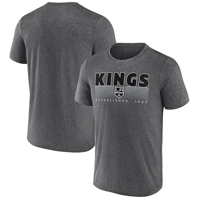 Men's Fanatics Heathered Charcoal Los Angeles Kings Prodigy Performance T-Shirt