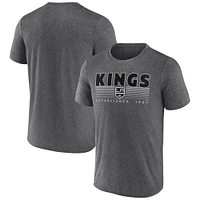 Men's Fanatics Heathered Charcoal Los Angeles Kings Prodigy Performance T-Shirt