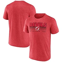 Men's Fanatics Heathered Red New Jersey Devils Prodigy Performance T-Shirt