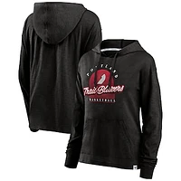 Women's Fanatics Black Portland Trail Blazers Full Steam Slub Hoodie T-Shirt