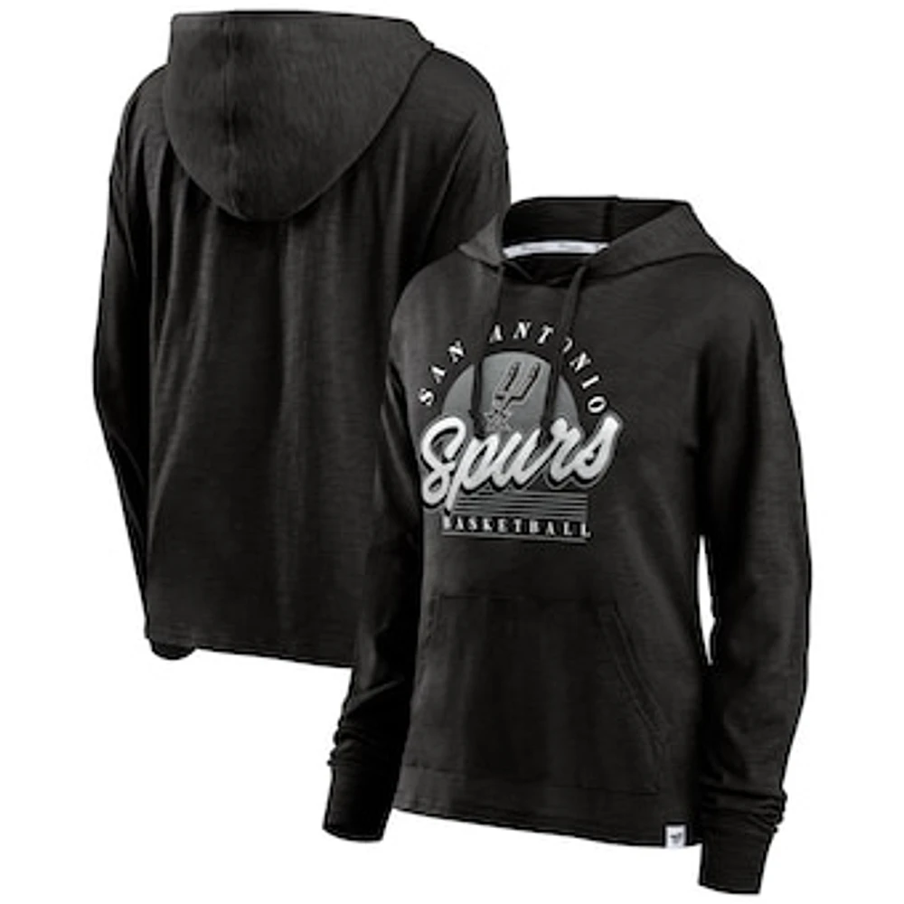 Women's Fanatics Black San Antonio Spurs Full Steam Slub Hoodie T-Shirt