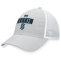 Men's Fanatics Heather Gray/White Seattle Kraken Team Trucker Snapback Hat