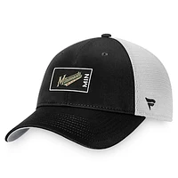 Men's Fanatics Black/White Minnesota Wild Authentic Pro Trucker Snapback Hat