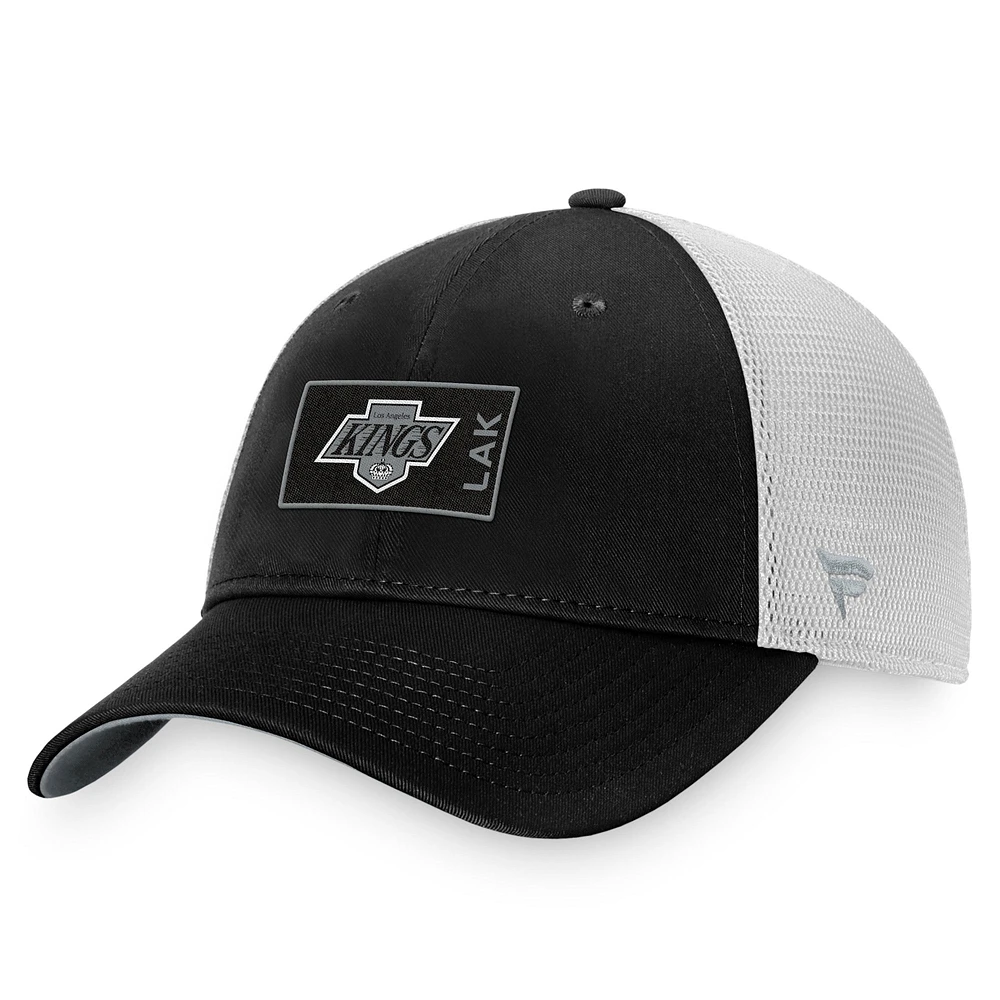 Men's Fanatics Black/White Los Angeles Kings Authentic Pro Trucker Snapback Hat