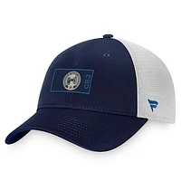 Men's Fanatics Navy/White Columbus Blue Jackets Authentic Pro Trucker Snapback Hat