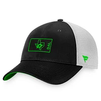 Men's Fanatics Black/White Dallas Stars Authentic Pro Trucker Snapback Hat