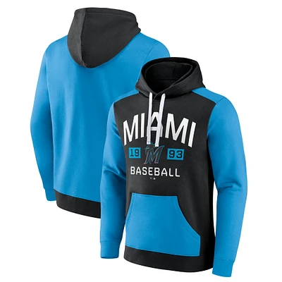 Men's Fanatics Black/Blue Miami Marlins Chip Team Pullover Hoodie