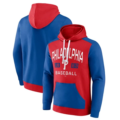 Men's Fanatics Red/Royal Philadelphia Phillies Chip In Team Pullover Hoodie