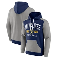 Men's Fanatics Navy/Gray Milwaukee Brewers Chip Team Pullover Hoodie