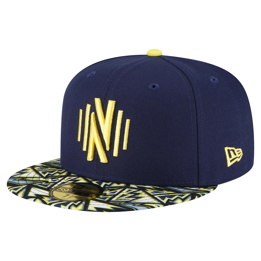 Men's New Era Navy Nashville SC Element Tech Pack 59FIFTY Fitted Hat