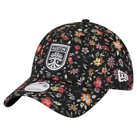 Women's New Era Black Austin FC Custom Floral 9TWENTY Adjustable Hat