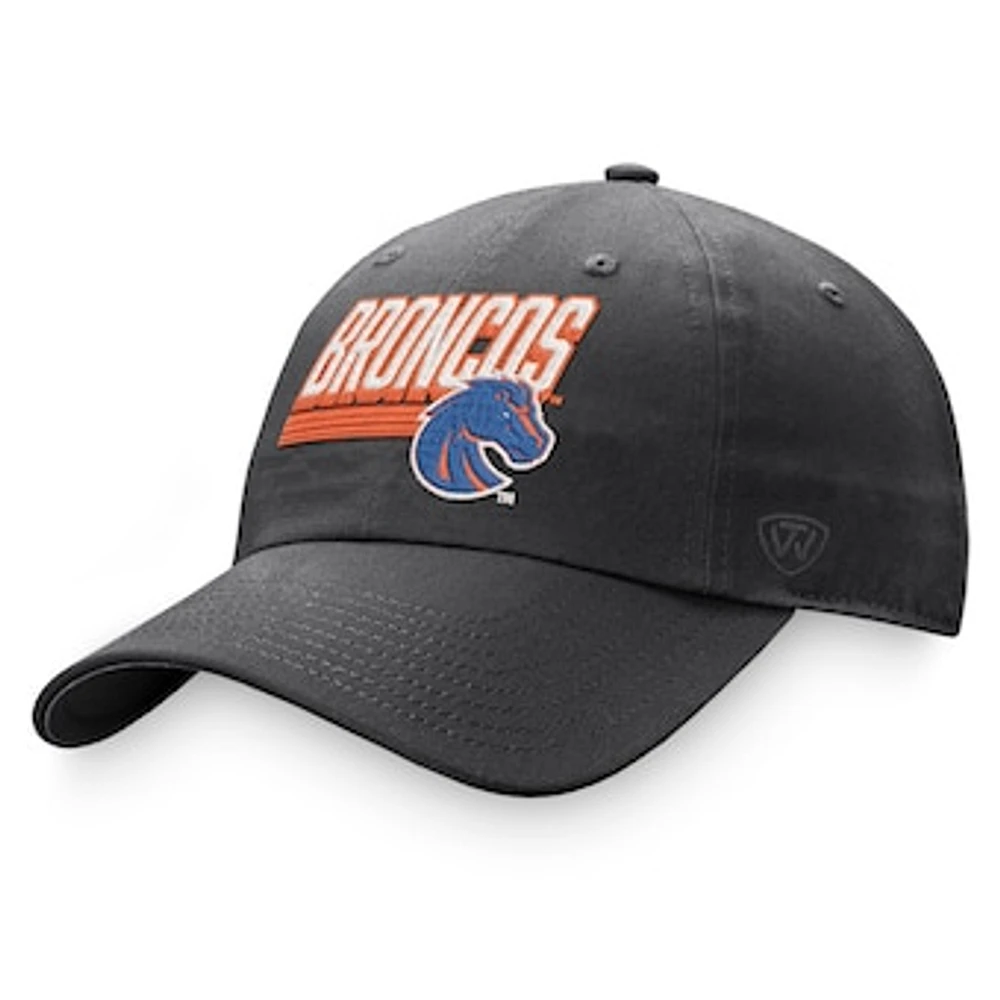 Men's Top of the World Charcoal Boise State Broncos Slice Adjustable Hat