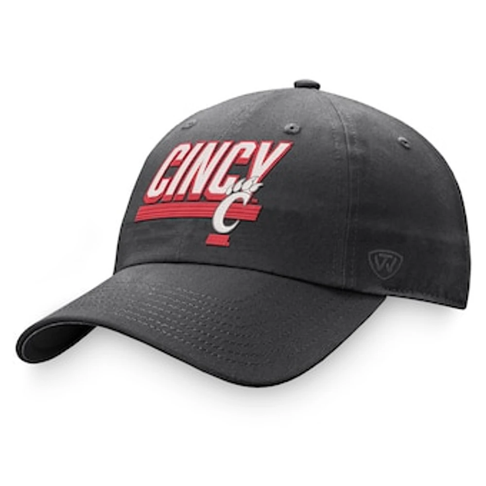 Men's Top of the World Charcoal Cincinnati Bearcats Slice Adjustable Hat